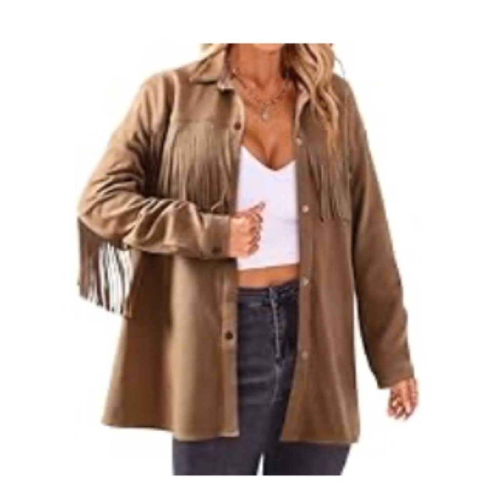 Womens Plus Size Shacket Jacket